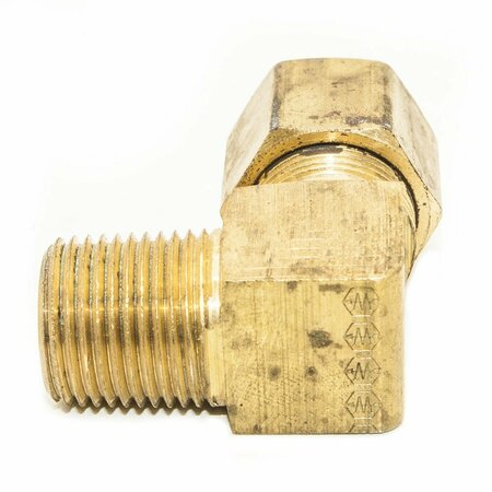Thrifco Plumbing #69 1/4 Inch x 3/8 Inch Lead-Free Brass Compression MIP Elbow 6969003
